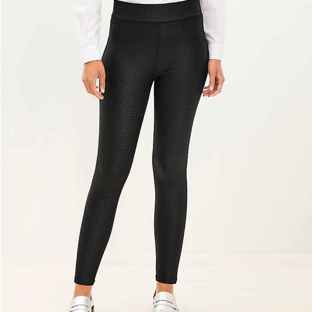 NWT Loft Houndstooth Coated Ponte Leggings